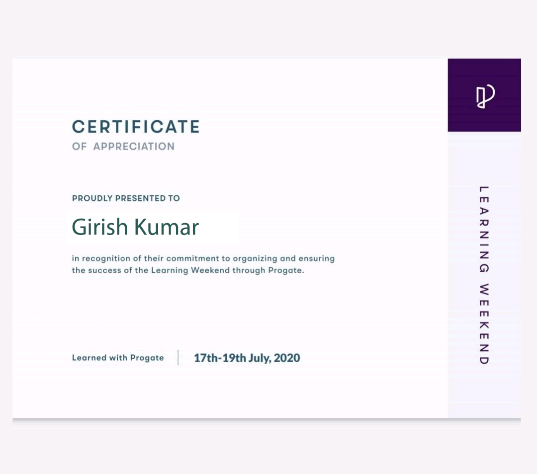 Progate Certificate